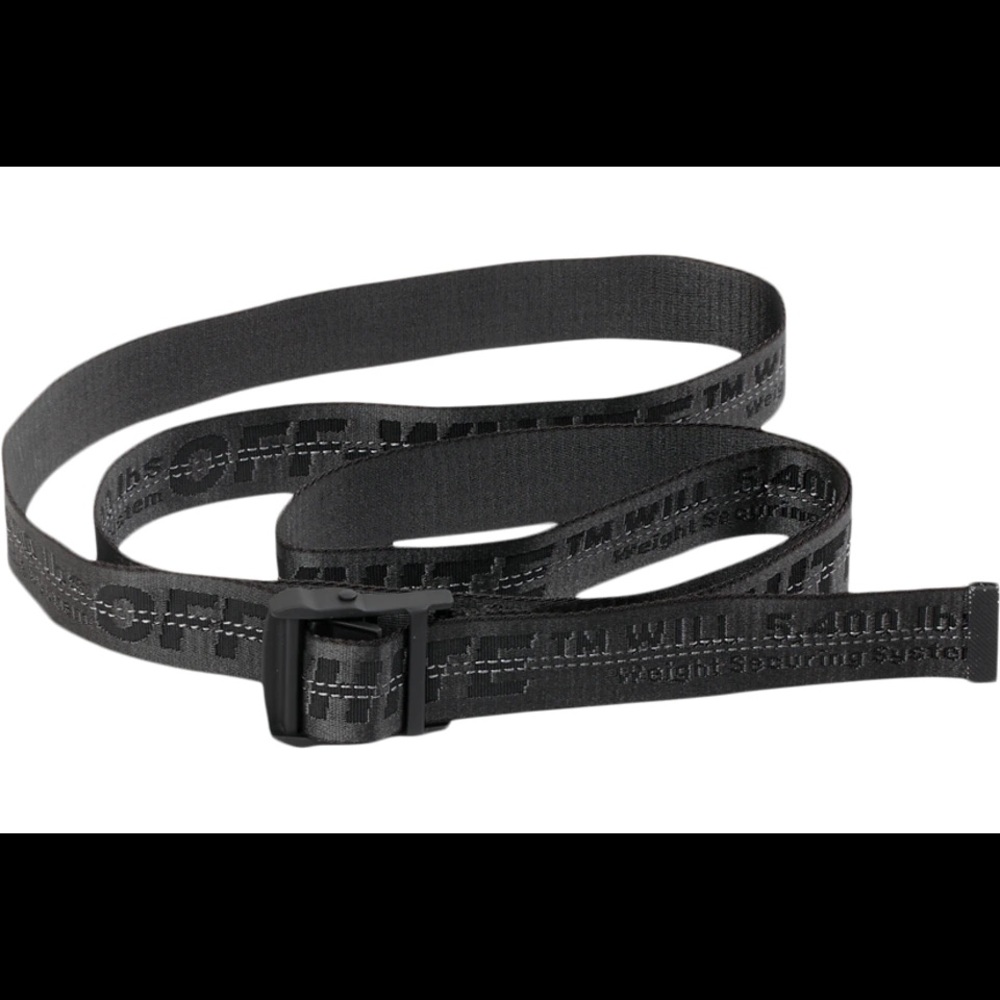 Off white black industrial belt